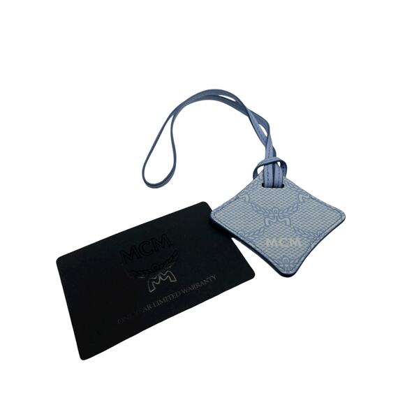 MCM Ottomar Air Tag Luggage Charm in Ancient Blue - Picture 3 of 4